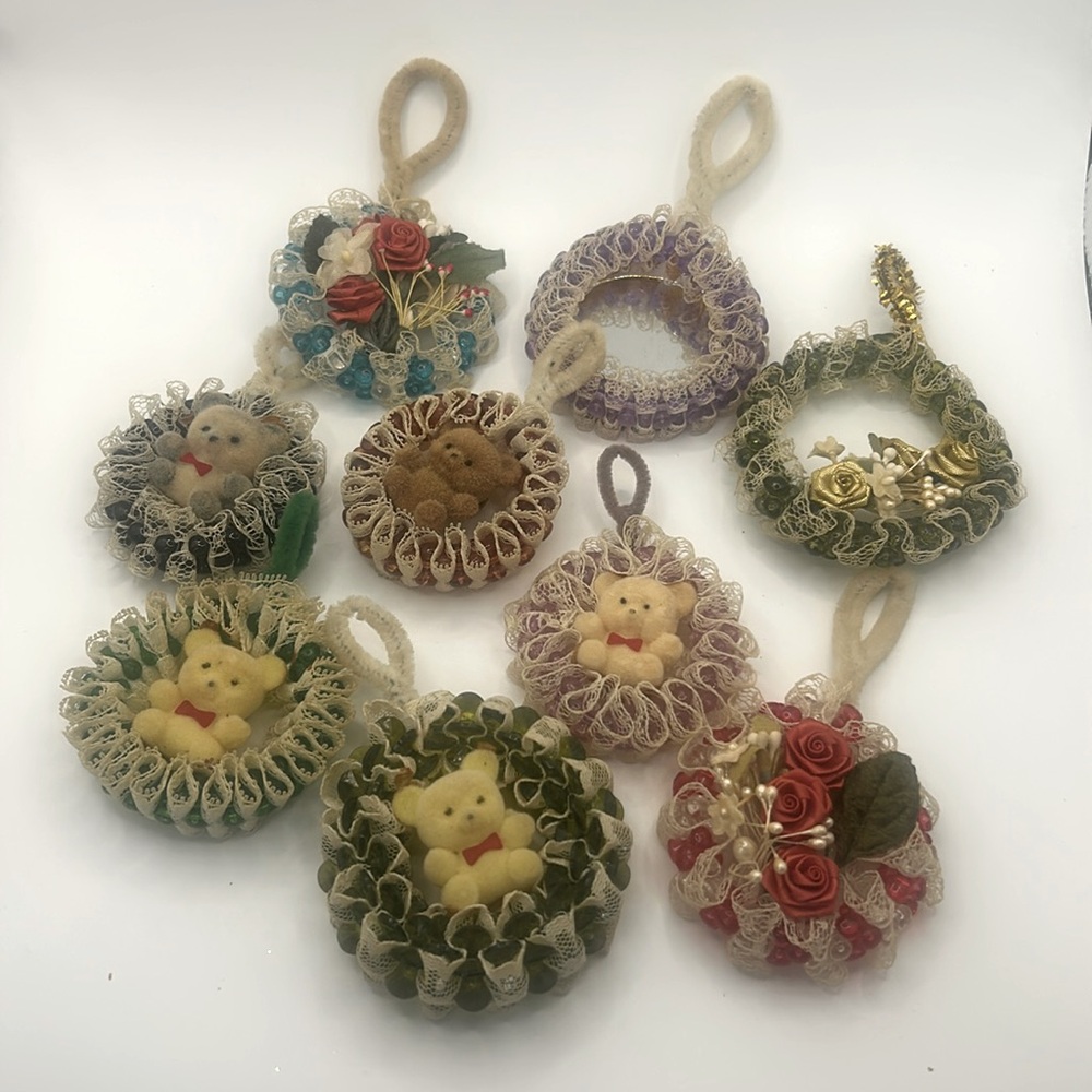 Vtg Grandma Handmade Holiday Tree Ornaments